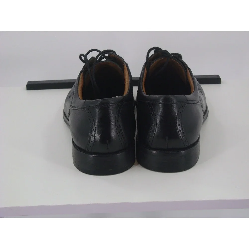 Johnston & Murphy Mens 10.5 M‎ Black Leather Derby Dress Shoes 59-2015 H21